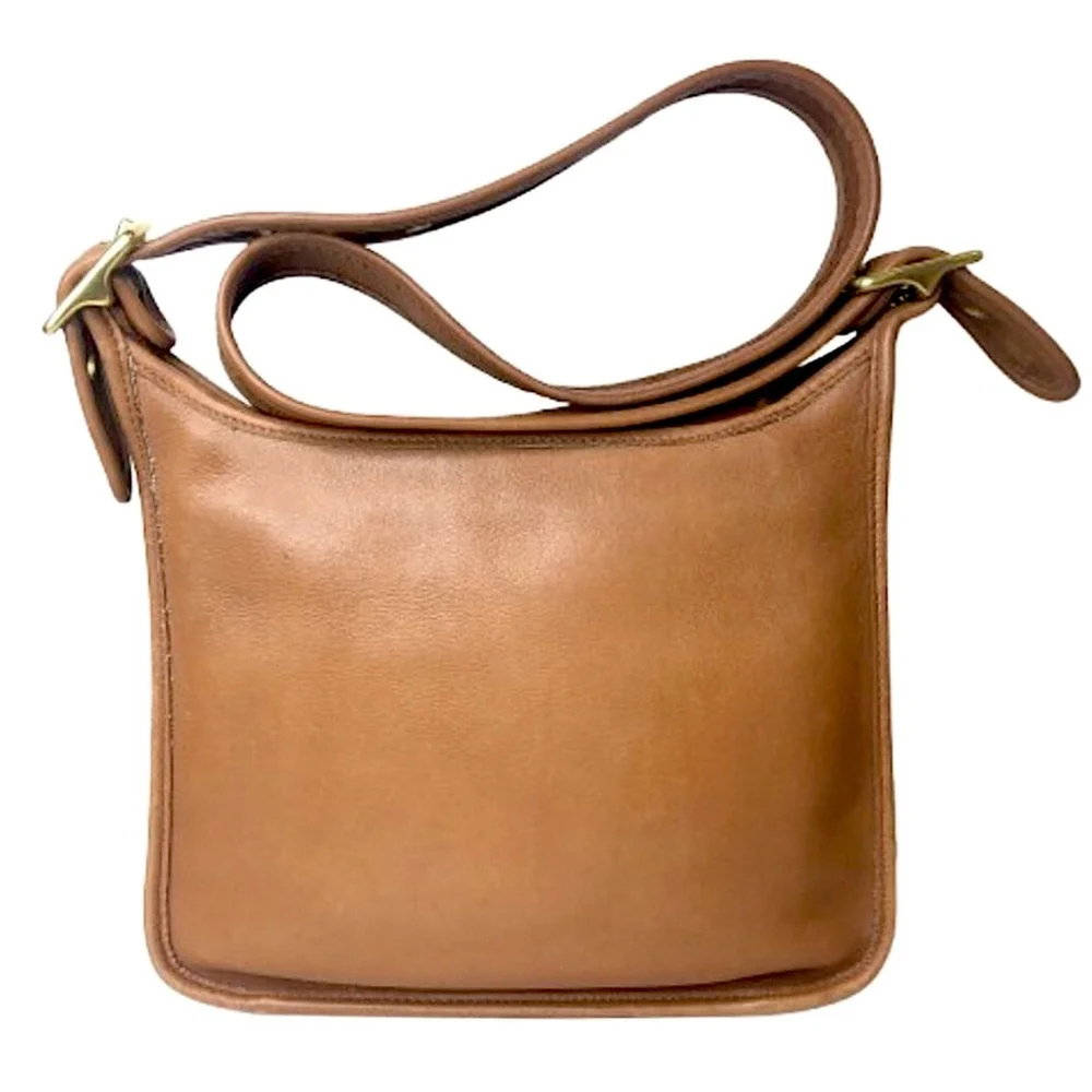 Vintage COACH Legacy Zip Camel Glove-Tanned Leather Shoulder Bag USA 9966